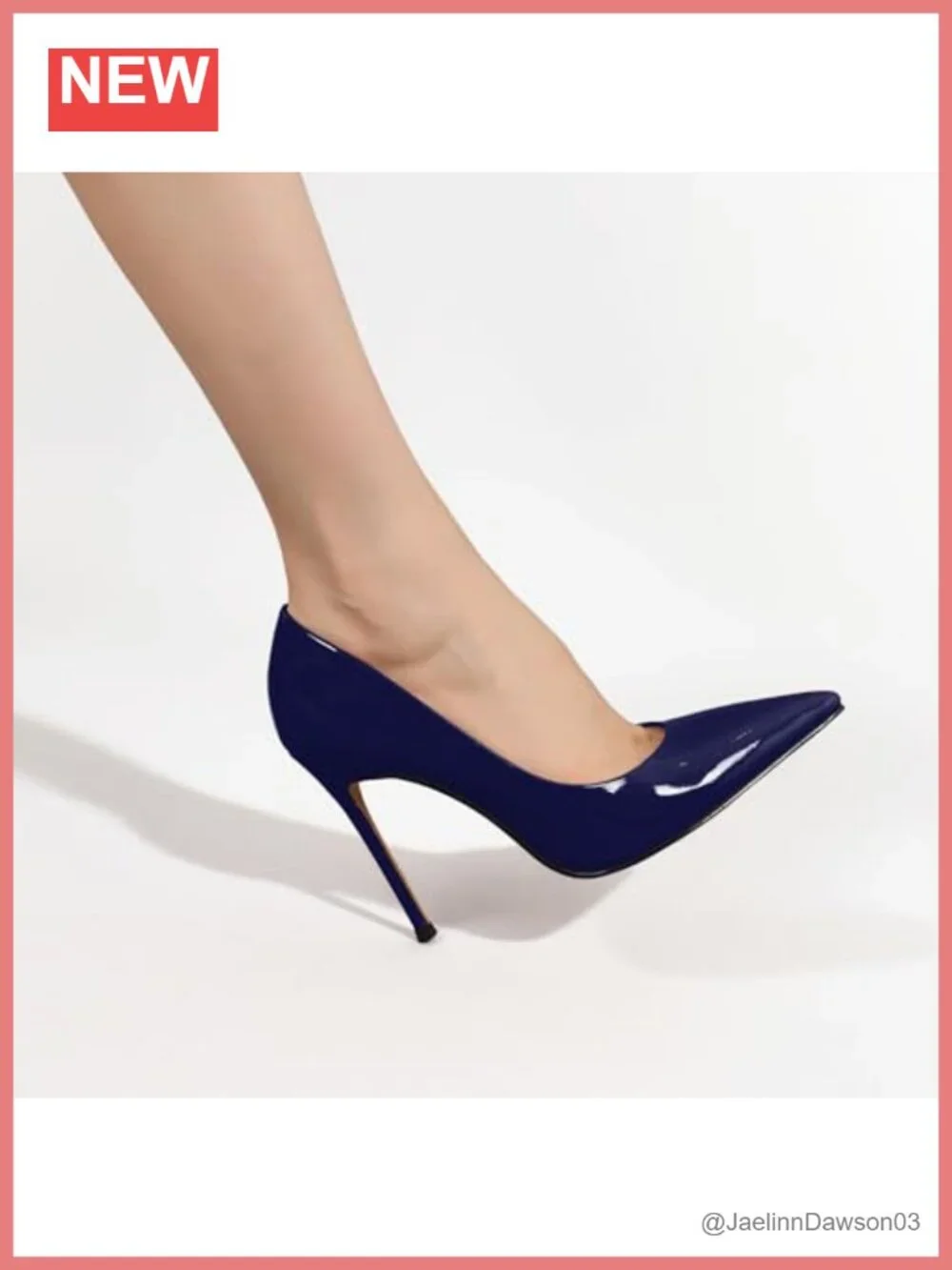 Women's Pointed Toe Stiletto Heels - Faux Leather Slip On Pumps 4 Inch High